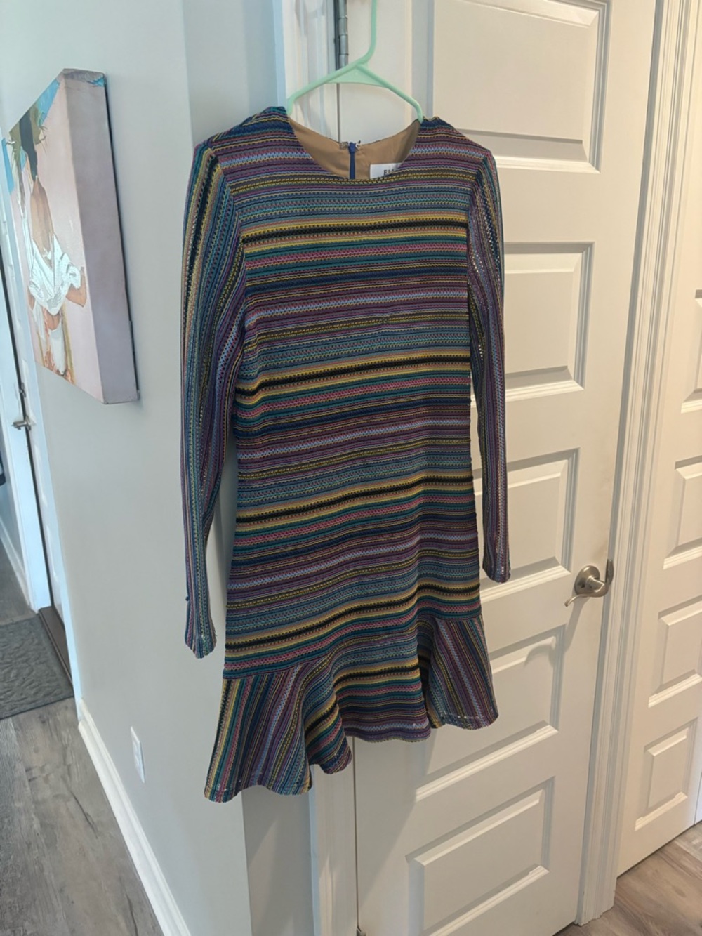 Elliatt Girls Striped Multicolor Long-Sleeve Flounce Dress